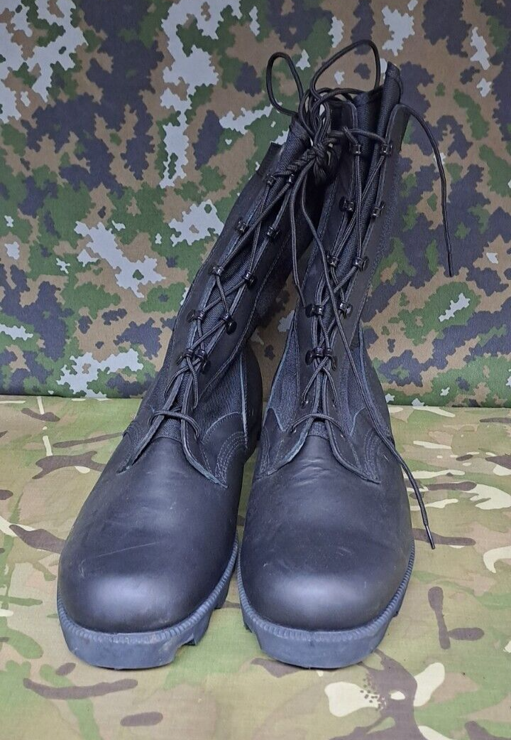 WELLCO WP BLACK LEATHER HOT WEATHER JUNGLE BOOTS British Army Issue - 13 M