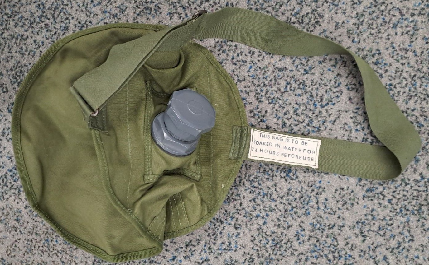 Unused 1960s British Army Chagul Canvas Water Carrier Flask Canteen Jungle P44