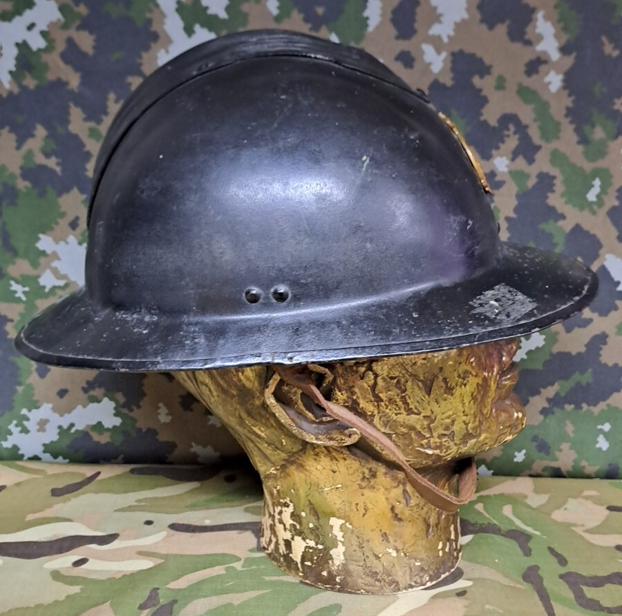 Original Belgian WWII Civilian Defense German Occupation Adrian M1926 Helmet
