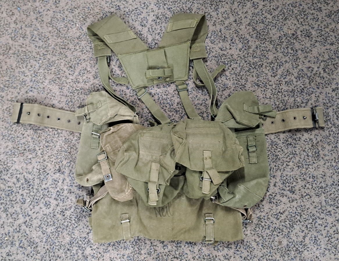 Genuine British Army Military Surplus 58 Pattern Olive Webbing Set 58 Pat - 37"