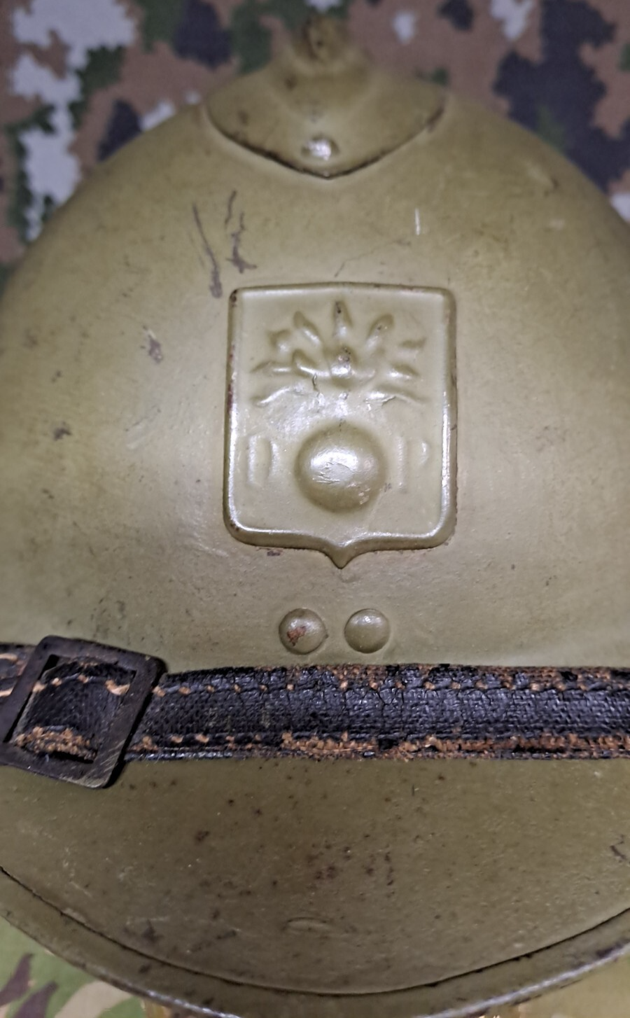 Original WW2 French Army Military M1926 Model Adrian Helmet Shell World War Two