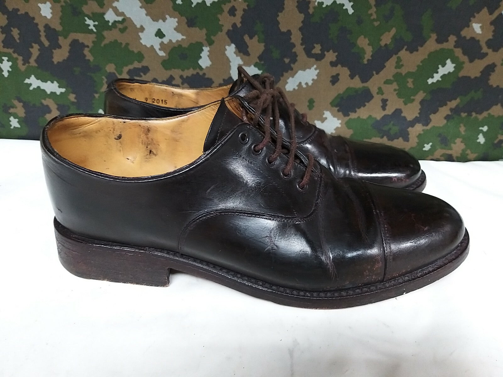 Men's British Army Military Surplus Officer's Tapped Brown Parade Dress Shoes 7