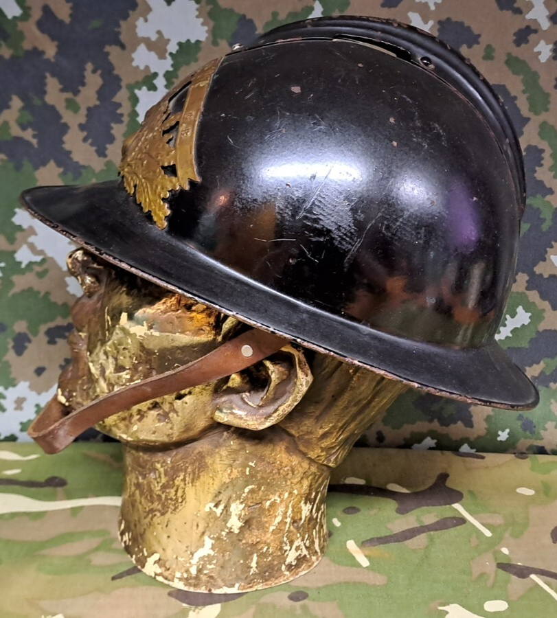 ANTIQUE FRENCH SAPEURS POMPIERS FIREMAN’S ADRIAN HELMET F.R FIRE SERVICE