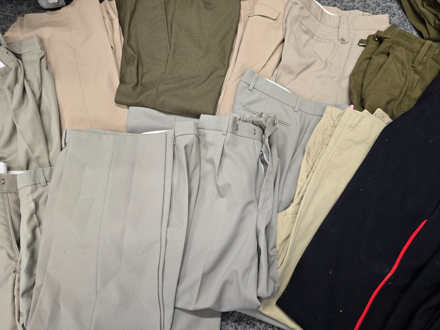 Huge Warehouse Clearout Joblot Vintage Military Uniform Trousers, Tunics, Shirts