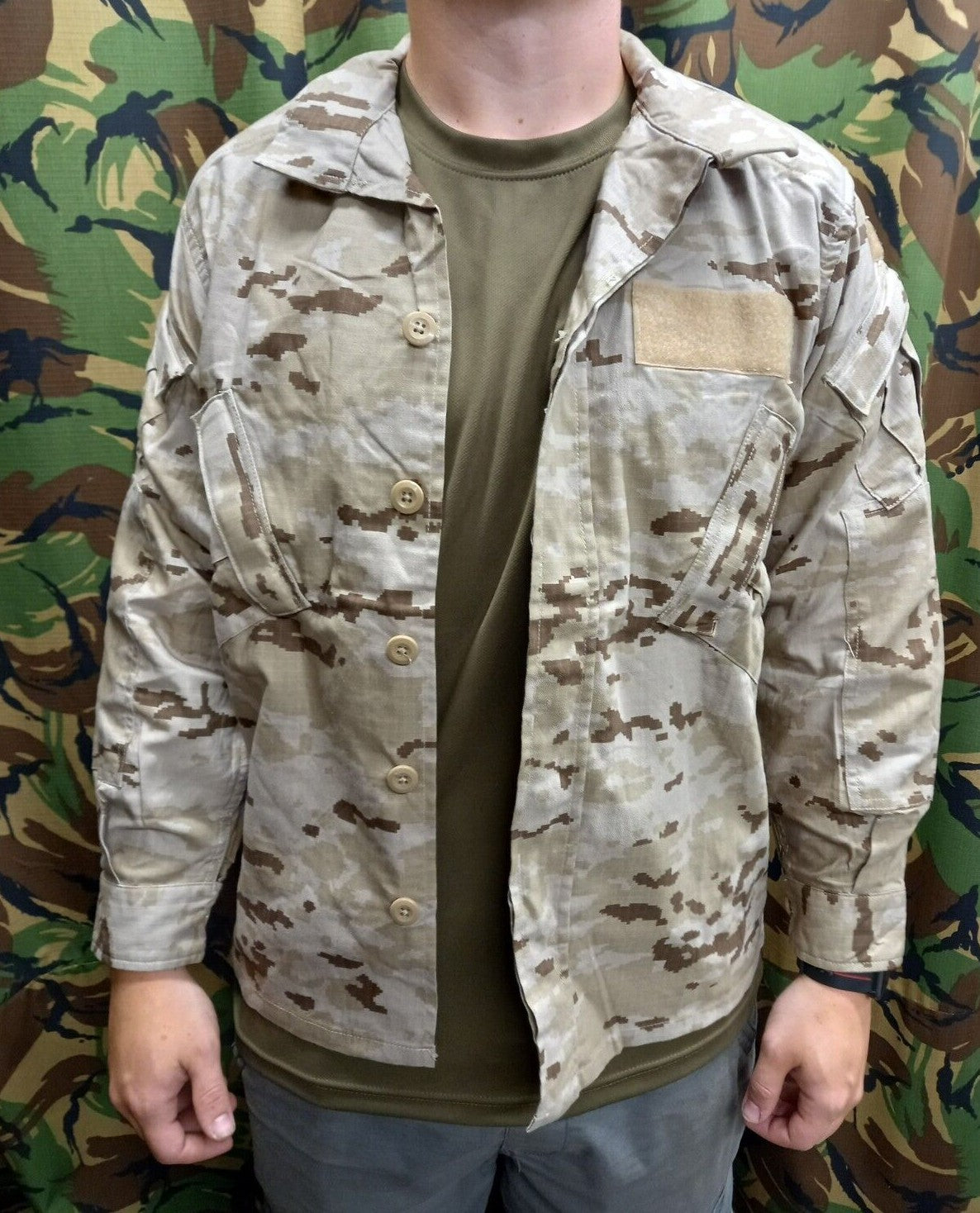 NEW Spanish Army Military Men's Shirt Jacket Digital Camouflage Spain NATO - M