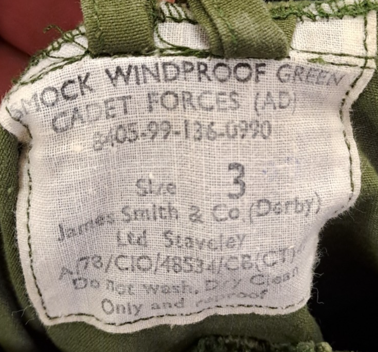 Genuine Vintage British Army Cadet Windproof Mountain Smock Military Oasis Mod