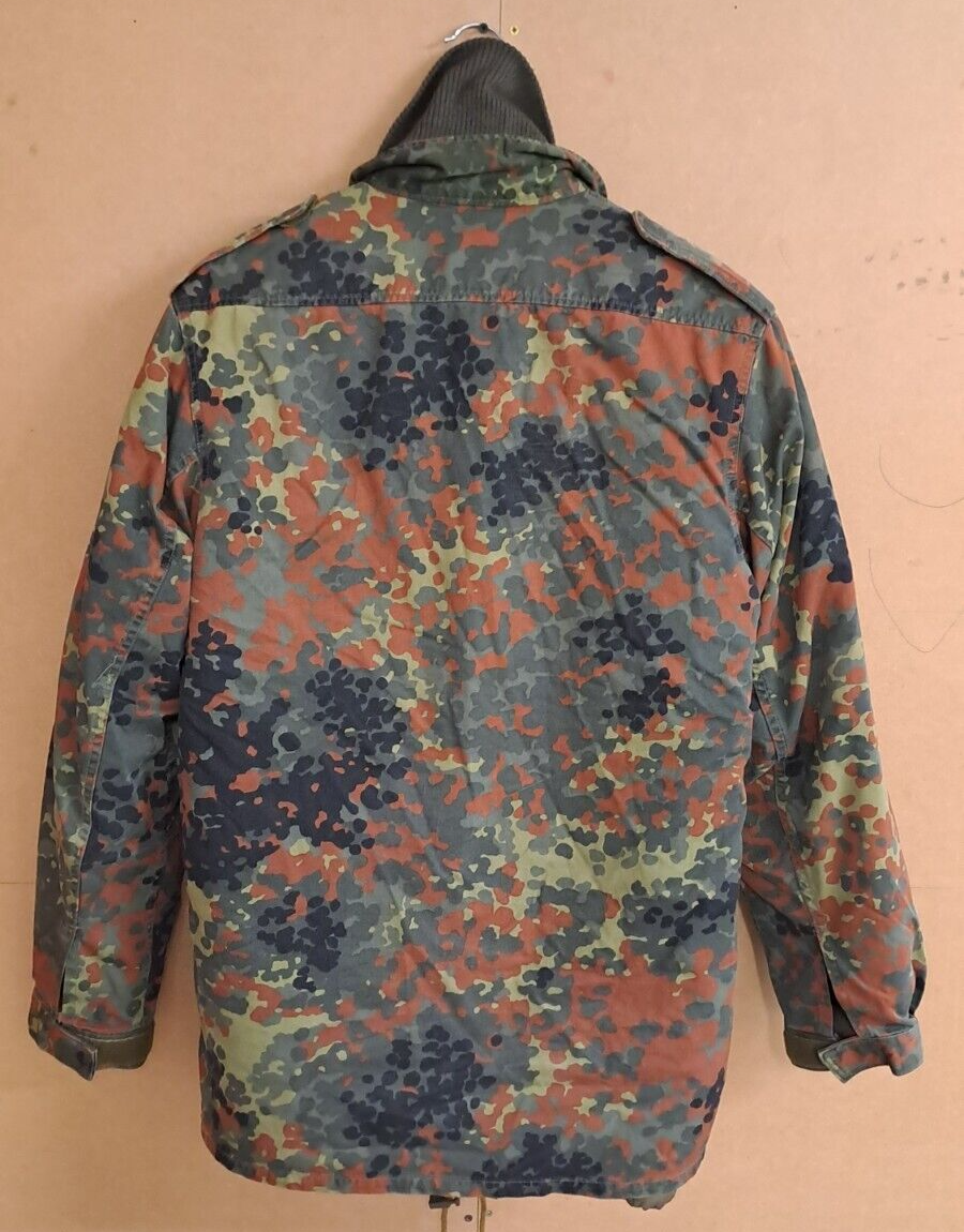 Genuine German Vintage Army Military Jacket Coat Flecktarn Camo & Liner