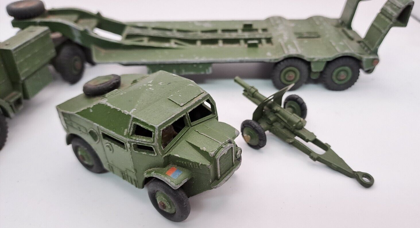 Rare Dinky Toys Thornycroft Antar Truck Artillery Tractor Field Gun Set Bundle