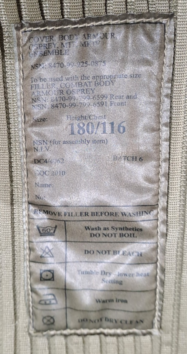 OSPREY VEST BODY ARMOUR SET WITH ACCESSORIES MTP MK4 BRITISH ARMY MILITARY SAS