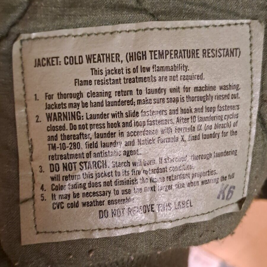 US Military Surplus Cold Weather Tanker Jacket  High Temperature Resistant - L