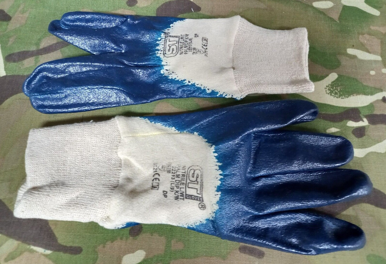 NEW Army Work Gloves Nitrile PU Coated Safety Builders Mechanics Construction