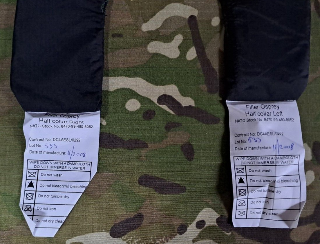 Genuine Army Military Surplus MK2 Osprey Half Collar Filler Plates Black Set