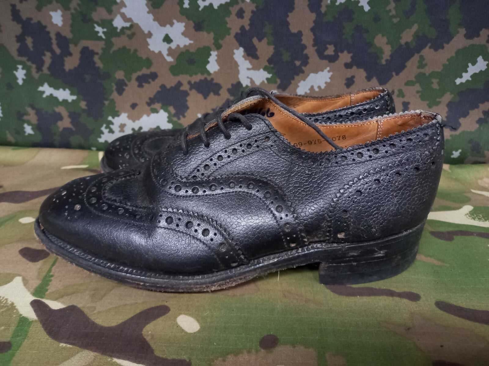 Genuine British Army Highland Issue Service Dress Shoes Brogues / Blakeys - 4 L