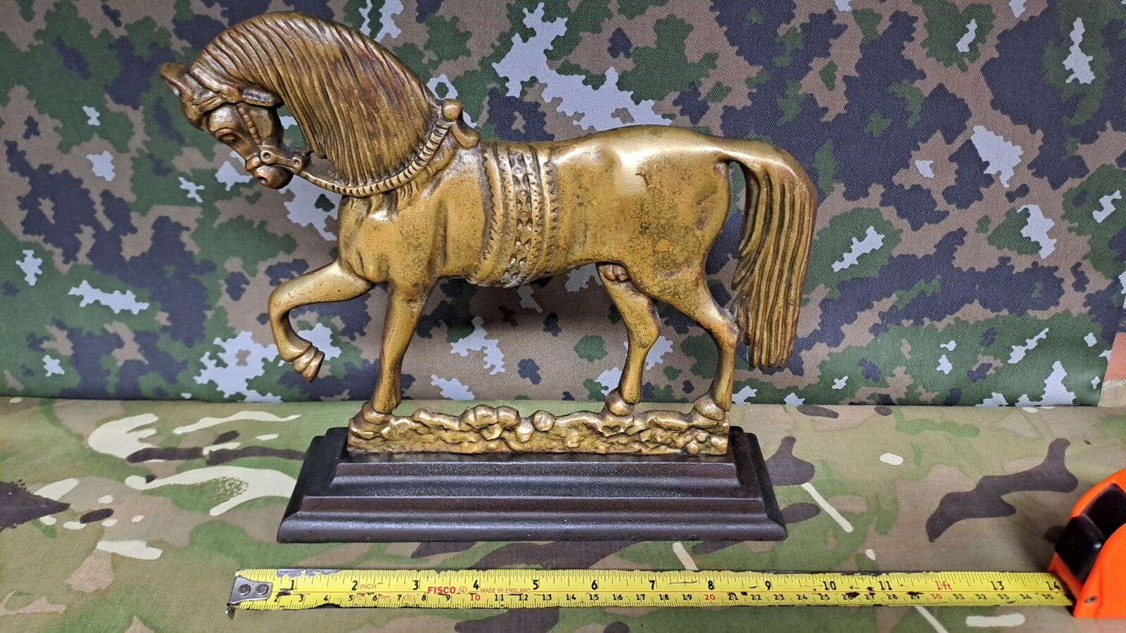Antique Vintage Brass Iron Doorstop Weight Horse Equestrian Ornament