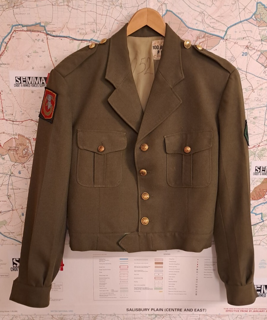 Vintage French Army Military Surplus Jacket Tunic 6th Armoured Brigade - 1982