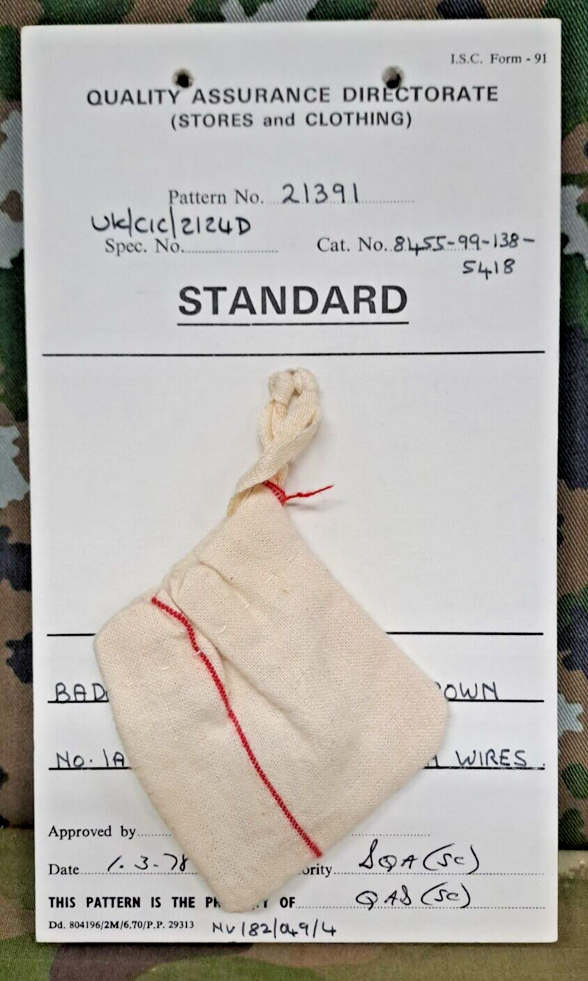 Genuine Vintage British Army Inspectorate of Stores Metal Badge Sample Card 1978