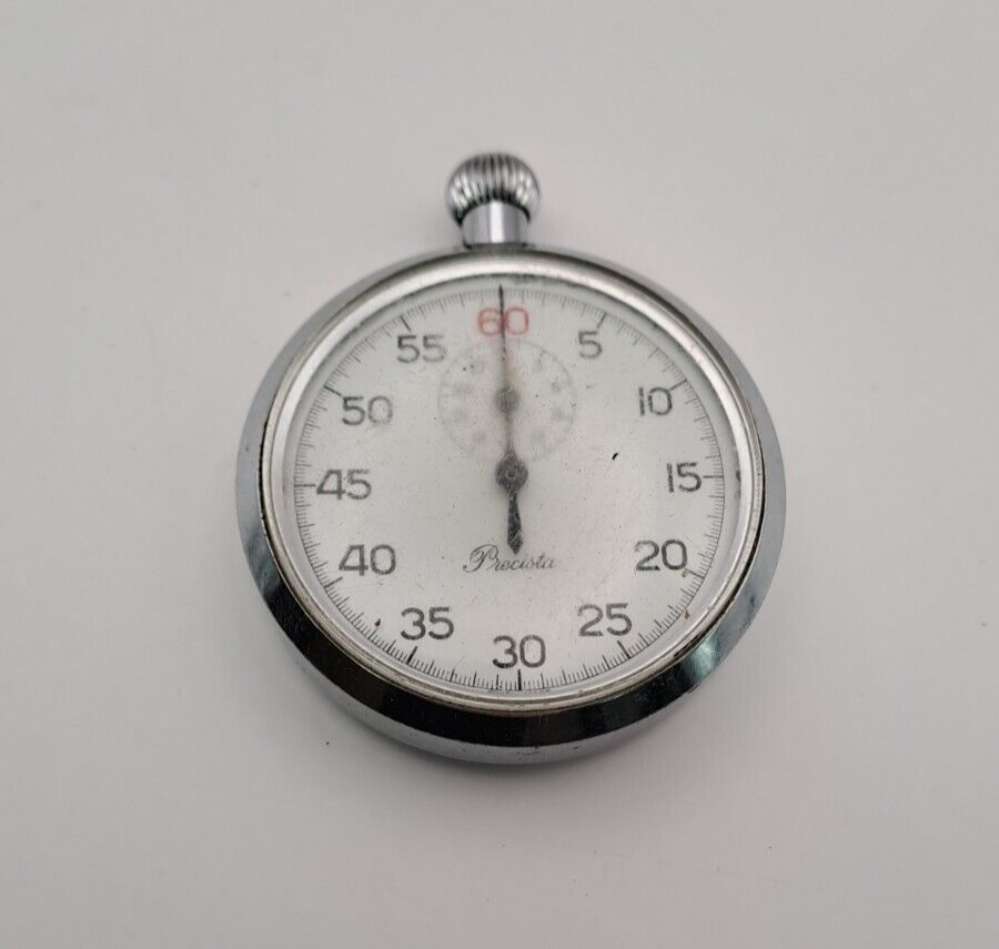 Vintage Precista 7 Jewels Chrome Case Stopwatch 1960s Spares / Repairs