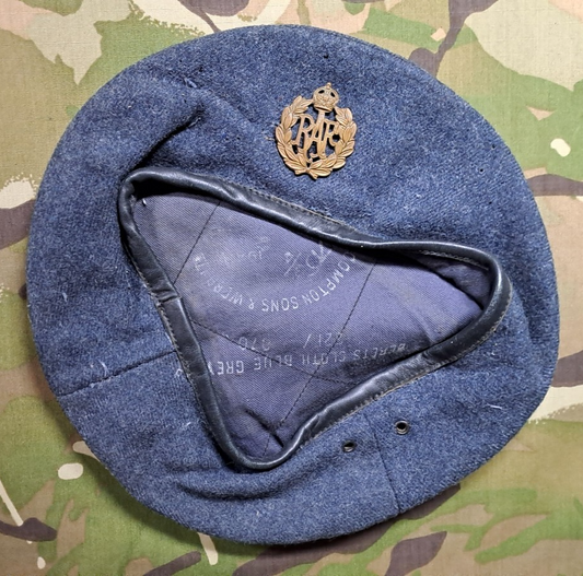 WW2 RAF Royal Air Force Beret Pilots Military Surplus Dated J Compton & Sons
