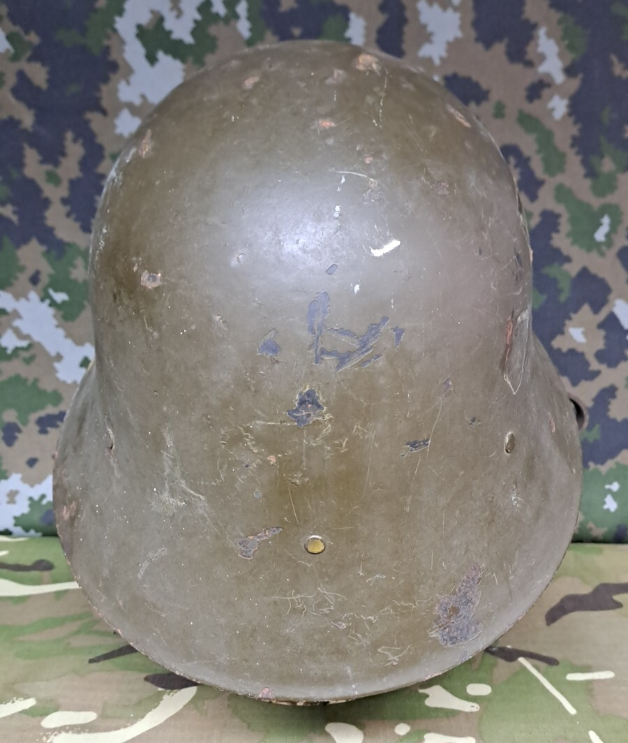 Rare Original Spanish Army Military Surplus M1926 Helmet with Badge Holder