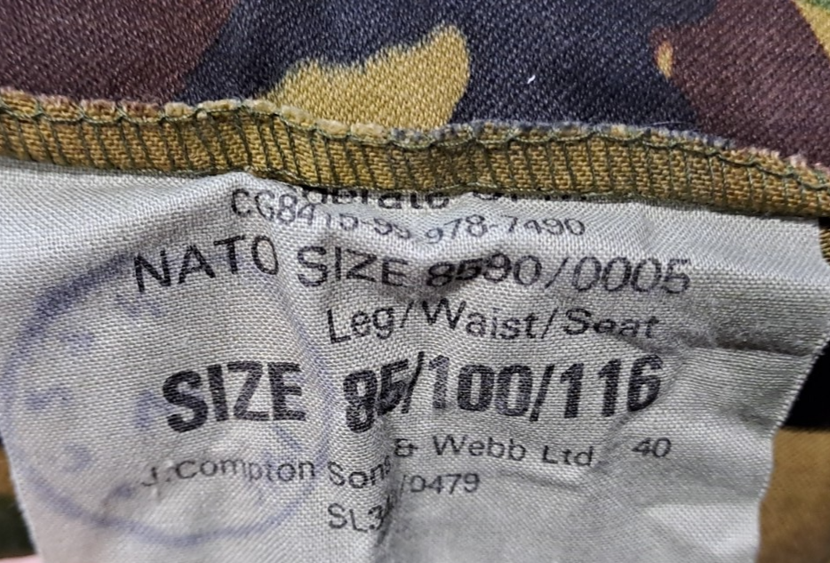 British Army Military Temperate Weather Combat Trousers DPM - 85/100/116
