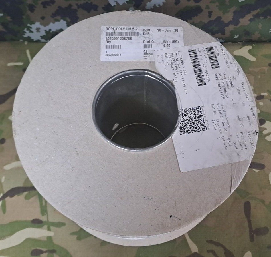 New Ex Military Surplus Rope Army Poly Cord Survival Camping 5MM - 200 Metre