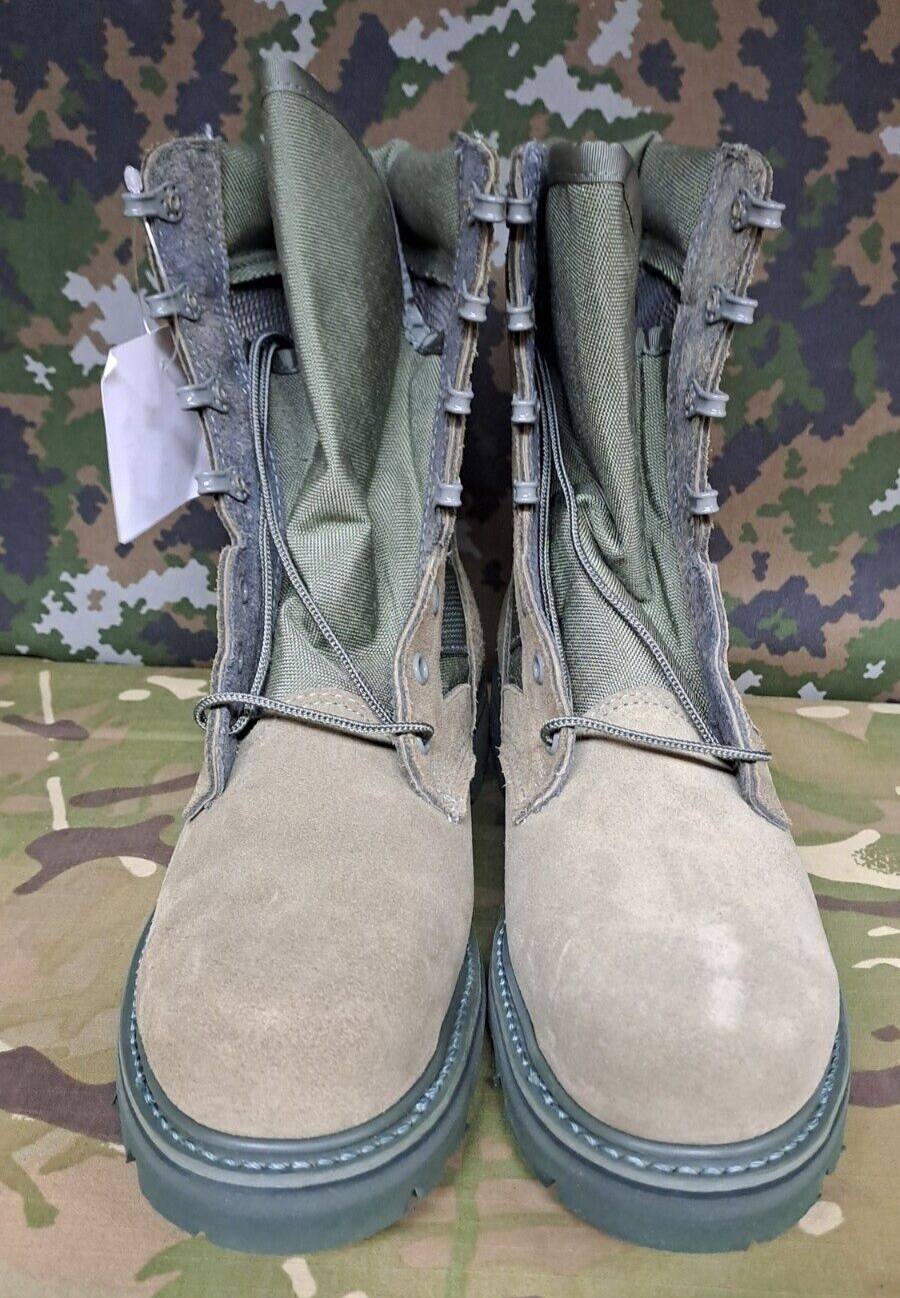 New Sage Green / Tan Boots US Military issue Steel Toe Vibram Sole Boots - 6.5 R