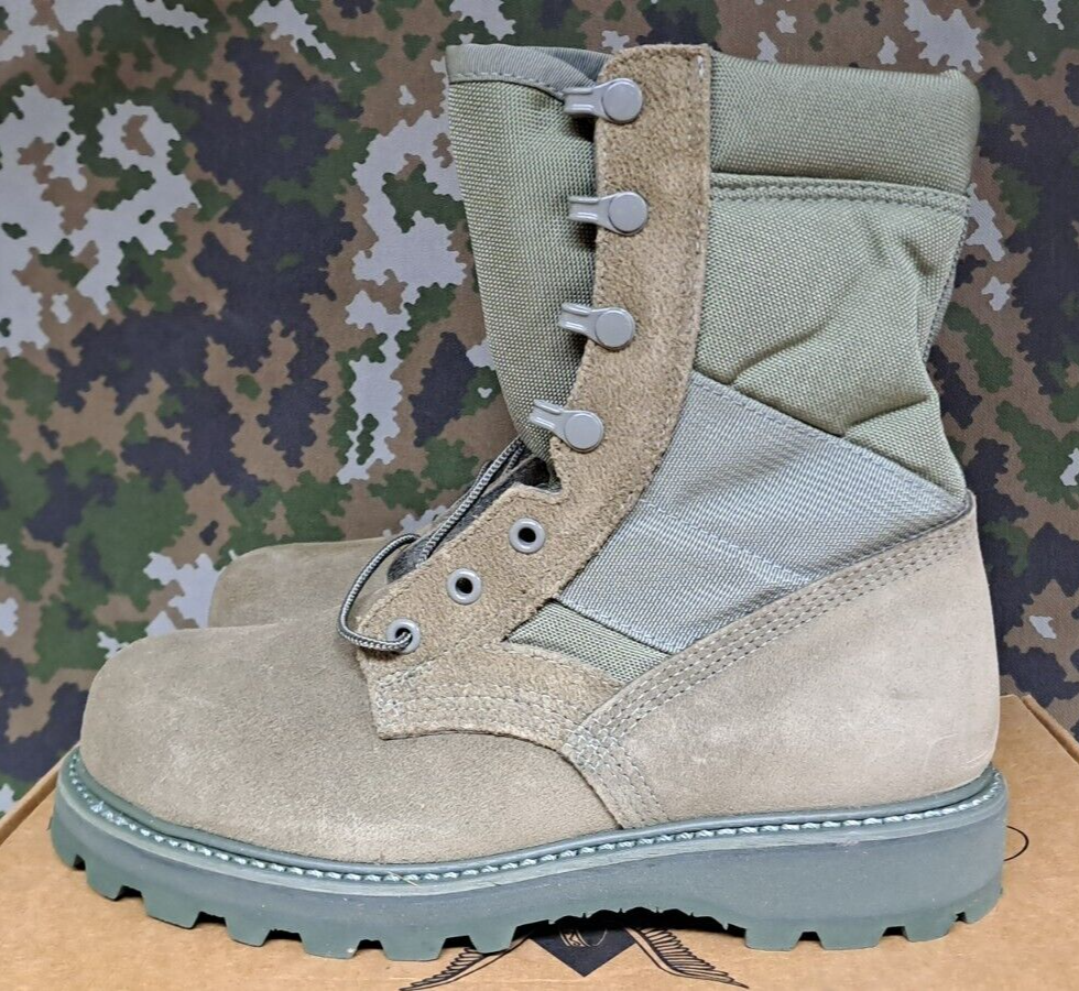 Thorogood Sage Green Tan Boots US Military issue Steel Toe Vibram Sole Boots 6.5