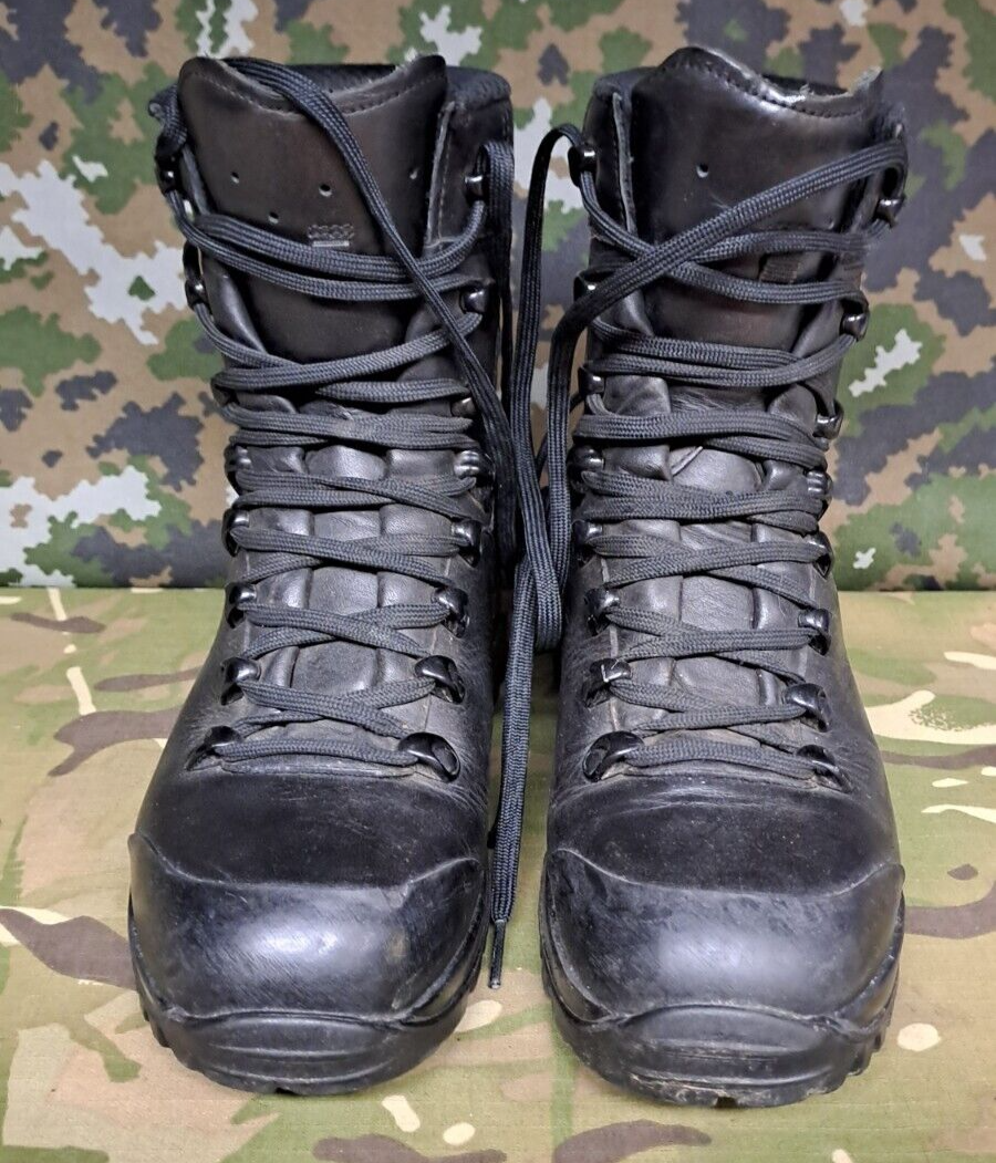 British Army Military SAS LOWA Black Leather Hiking Patrol Combat Boots - 4 UK