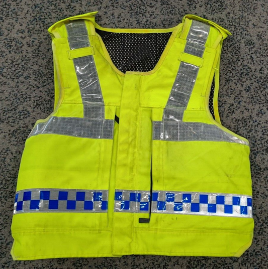 Genuine Ex Police Hawk Protection Body Armour Vest Ballistic Hi Viz - Medium