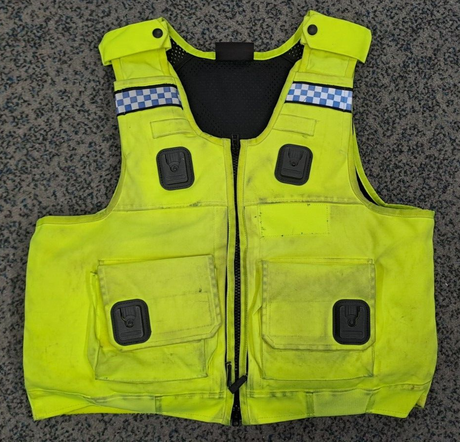 Genuine Ex Police Cooneen Protection Body Armour Vest Ballistic Hi Viz - XL