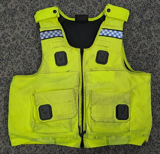 Genuine Ex Police Cooneen Protection Body Armour Vest Ballistic Hi Viz - XL