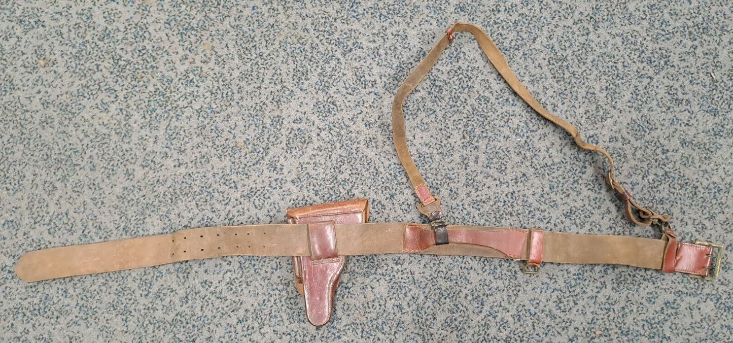 Rare Original Bulgarian Officers WW2 Walther P38 Luger Pistol Leather Holster