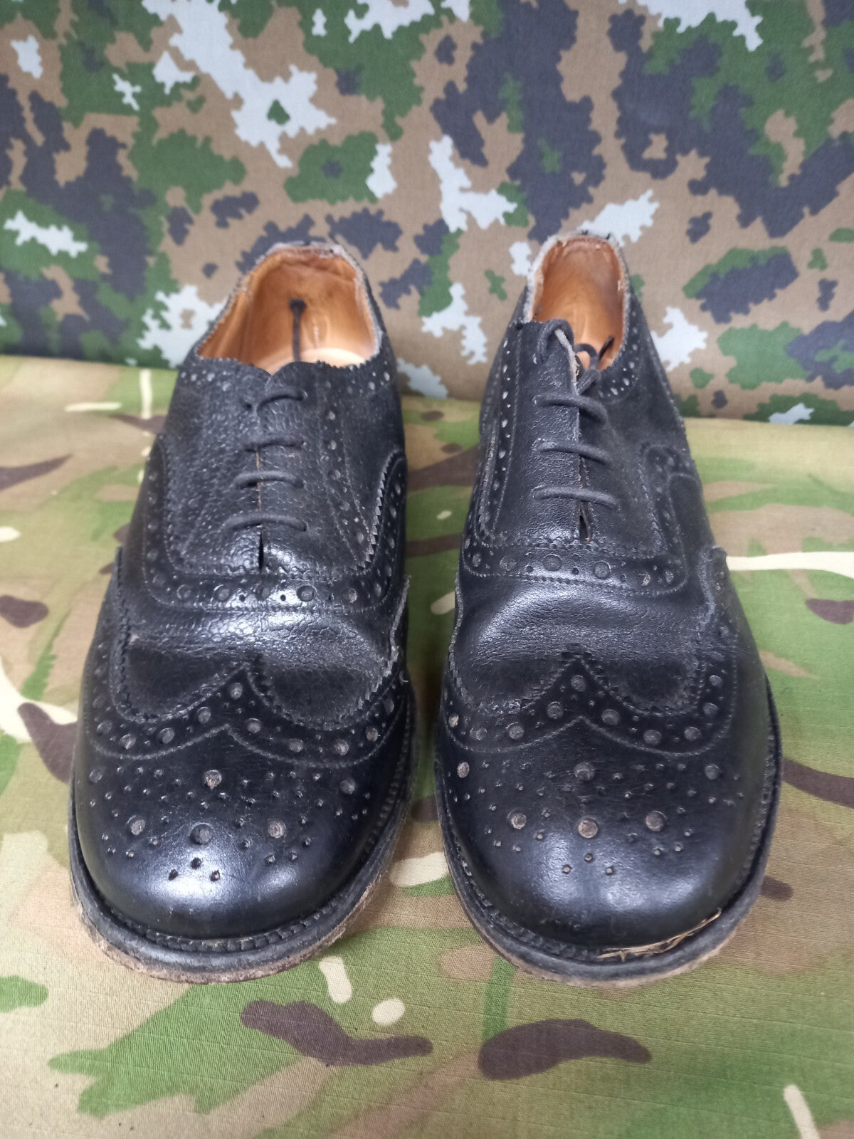 Genuine British Army Highland Issue Service Dress Shoes Brogues / Blakeys - 4 L