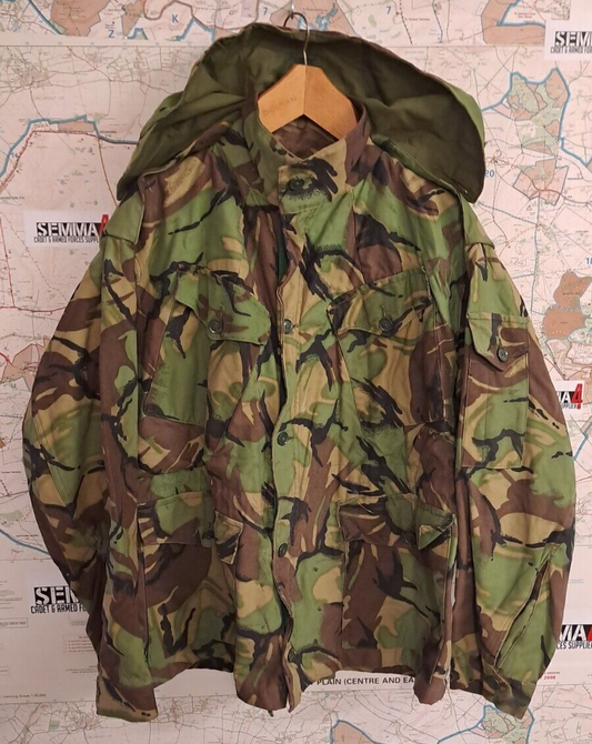 VINTAGE BRITISH ARMY MILITARY 1968 PAT DPM CAMO COMBAT SMOCK JACKET  & HOOD - 3