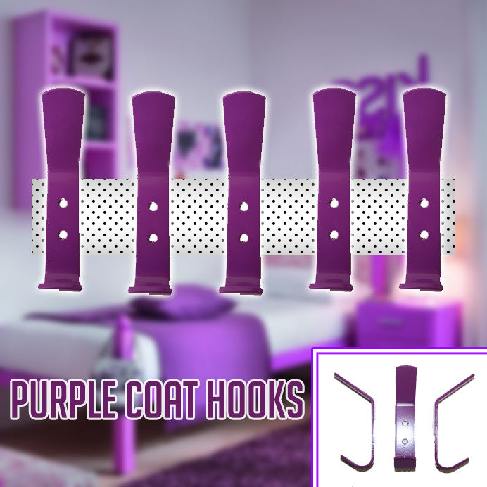 New Purple Coat Hooks Door Wall Hooks Baby Nursery or Kids Bedroom