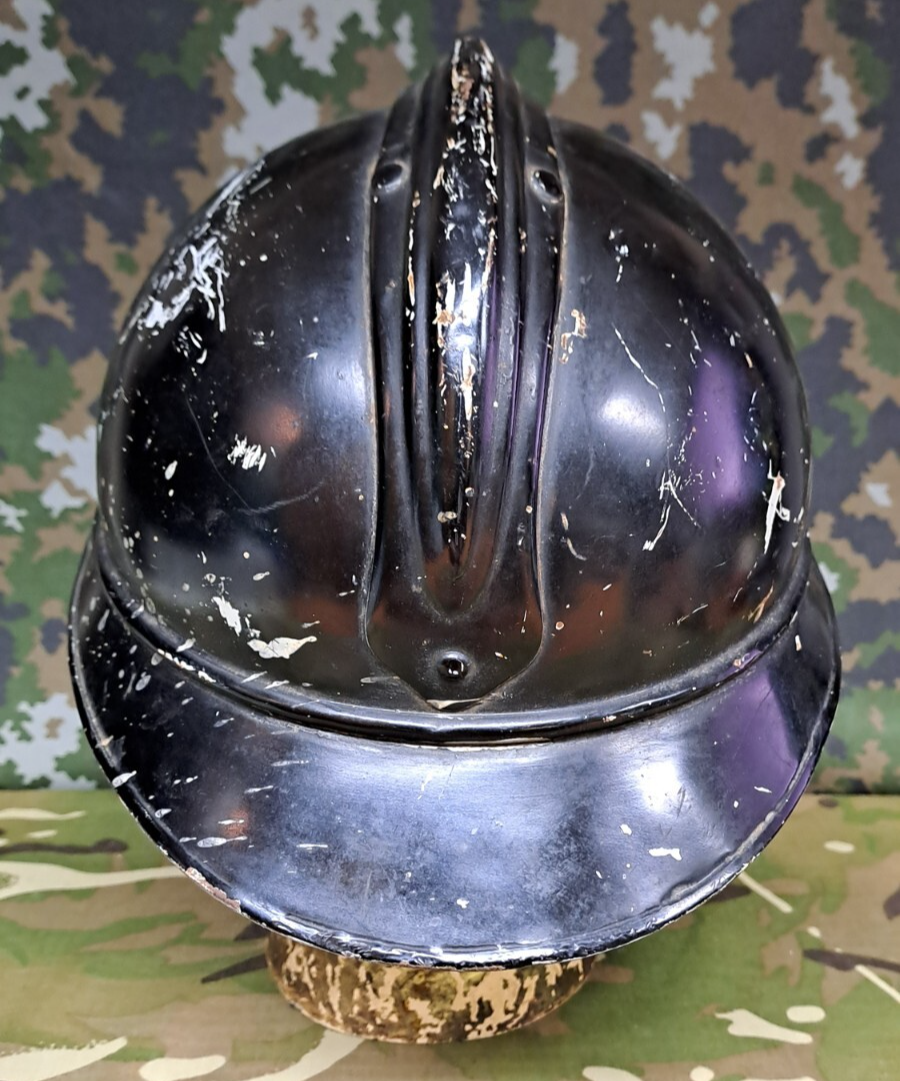 Original WW1 Belgian Military Gendarmerie M15 Model Adrian Helmet & Chin Strap